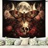 Skull and Butterfly Wall Tapestry Aesthetic Wall Hanging Printed Fabric Blanket Decorative Tapestries for Bedroom Living Room Home Decor