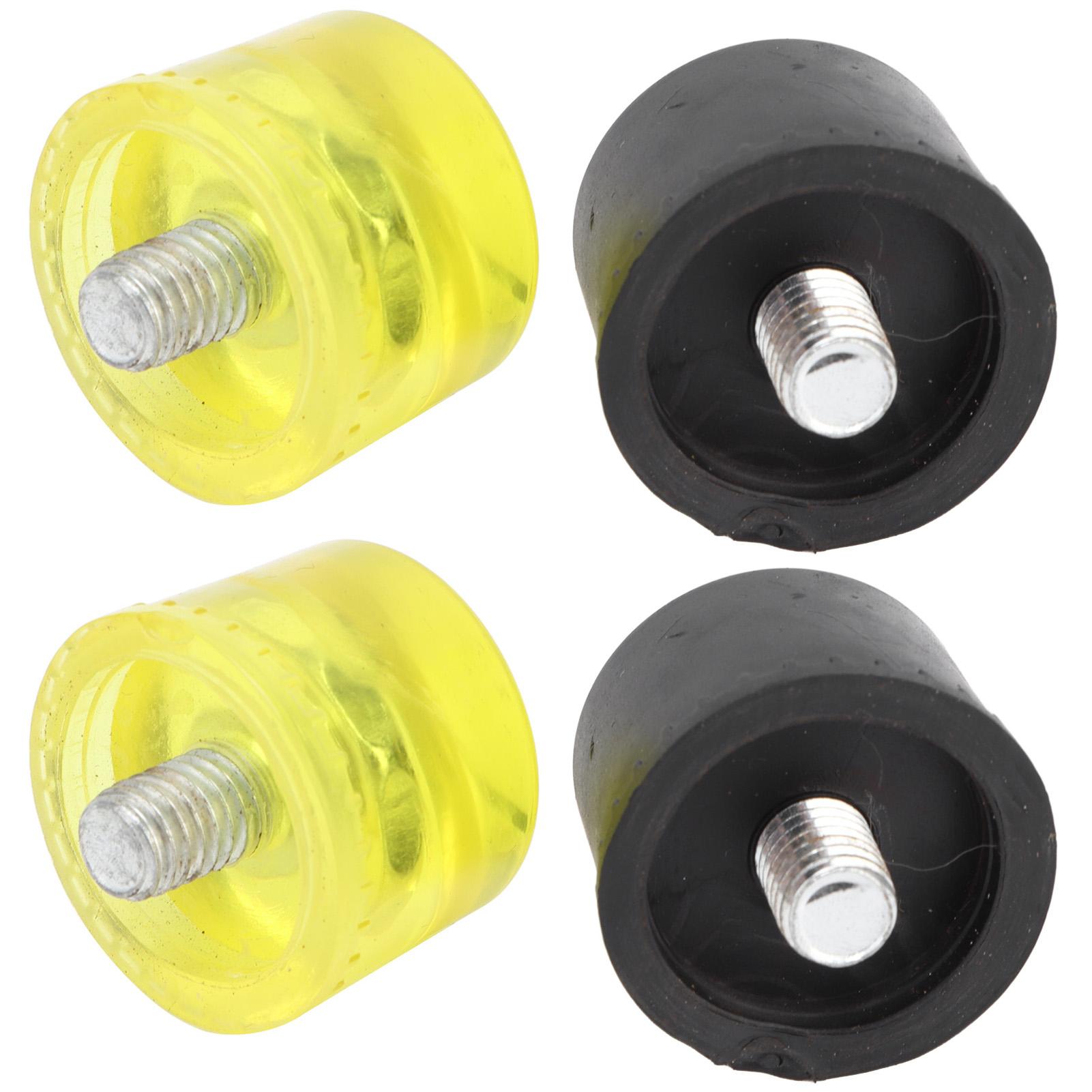 Jeu de 2 Têtes de Frappe en Caoutchouc Marteau Jeu de Embouts de Remplacement   Accessoires Jaune Noir