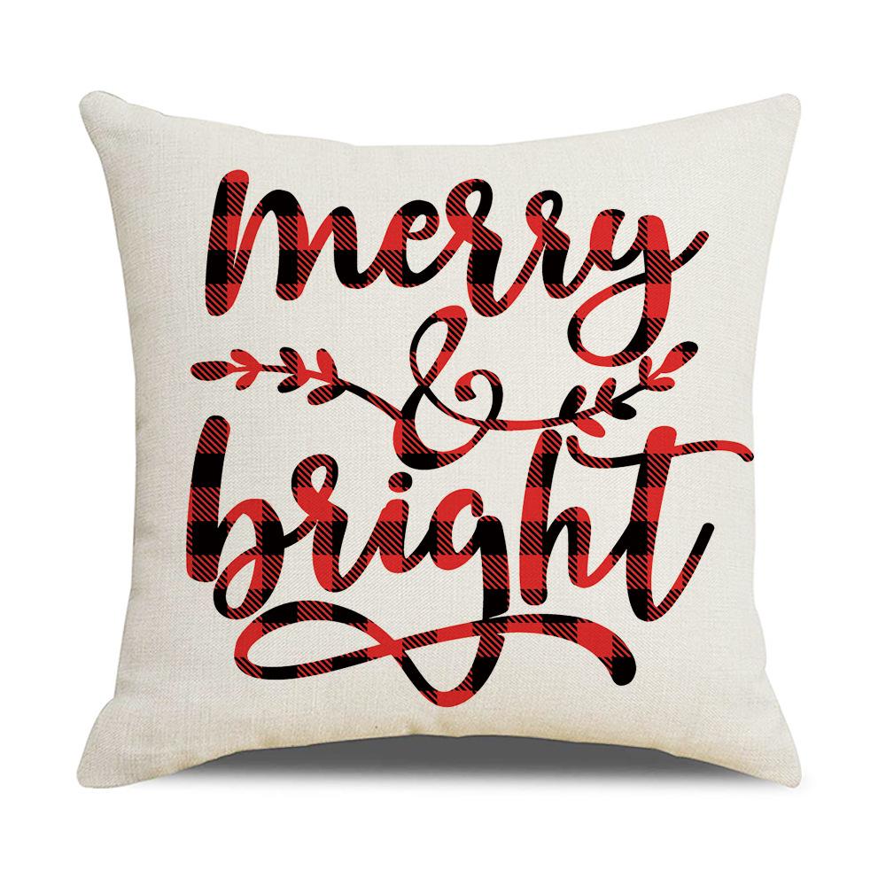 New Christmas Digital Printed Linen Pillowcase Home Sofa Decoration Pillowcase