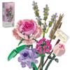 Blombukett Mini Rosa Ros Lavendel 547 st Byggklossset Kreativ Heminredning Leksakssatser Jubileumspresenter med Låda