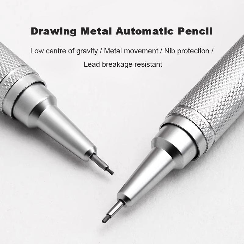 0.3 0.5 0.7 mm Full Metal Mechanical Pencil Low Center of Gravity Retractable Nib Automatic Pencils Art Drawing Sketch Pencil