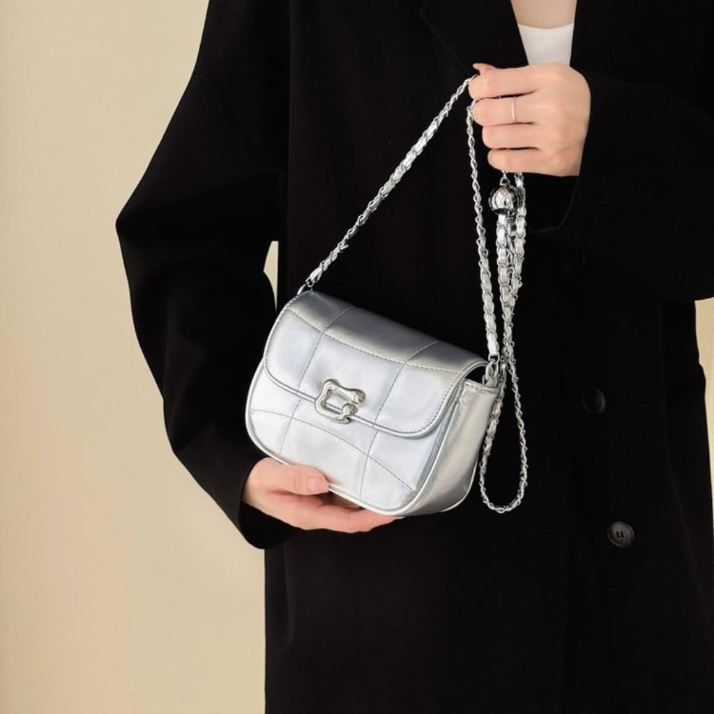 Xeie Thuk Crossbody Bag Women PU Chain Strap Flap Lock Daily