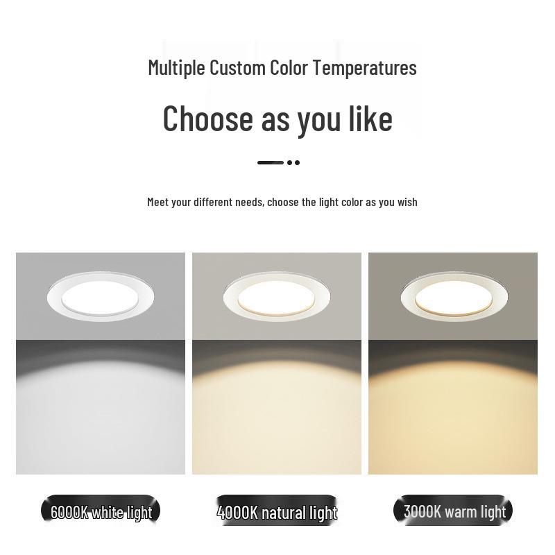Ultra-thin Recessed LED Downlight – Eye Protection, 3.5/4/6 inch, Full Aluminum for Office, School, and Shop