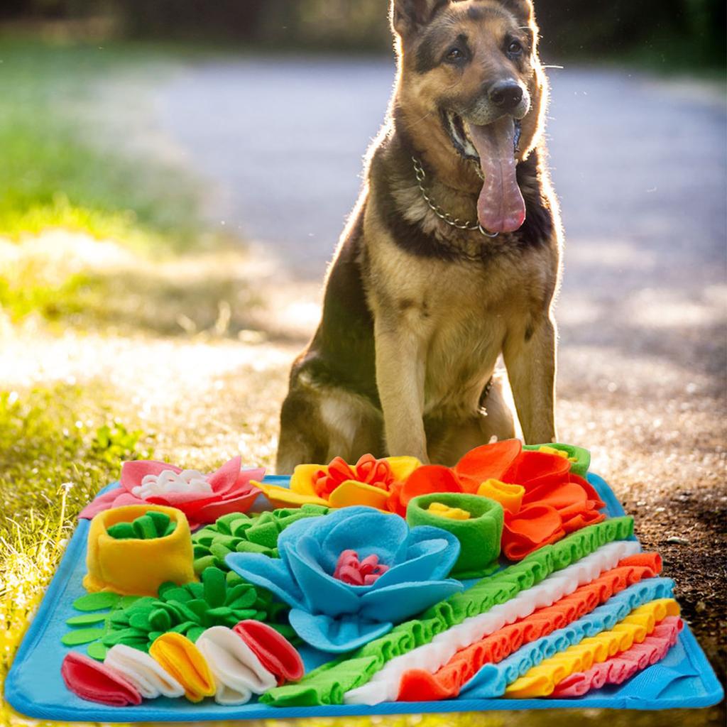 Hund Snuffle Träningsmatta för Olika Raser Färgglad Hund Sniff-matta Naturliga Födosök Färdigheter och Minskar Husdjurs Ledsamhet