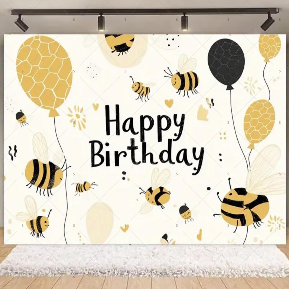 Cartoon Little Bee Theme Background Kids Birthday Party Decoration Honey Sunflowers Daisy Backdrop Newborn Baby Shower Supplies
