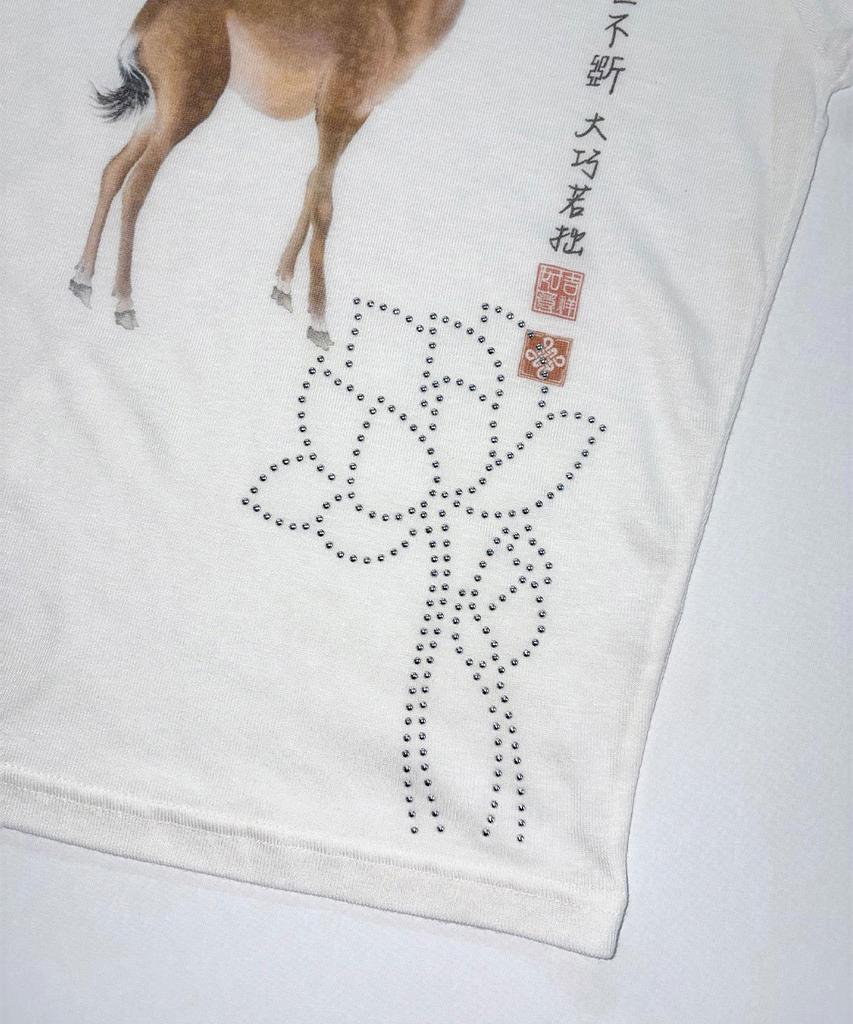SCULPTOR Zen Deer Tee White