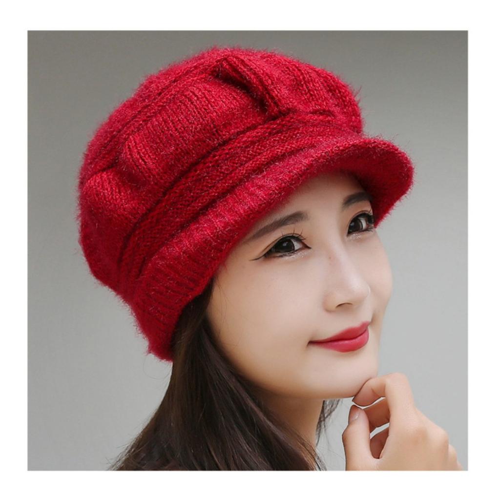 Velvet Hat, Thickened Hat, Knitted Hat, Knitted Hat, Warm Hat, Ladies' Hat, Beret