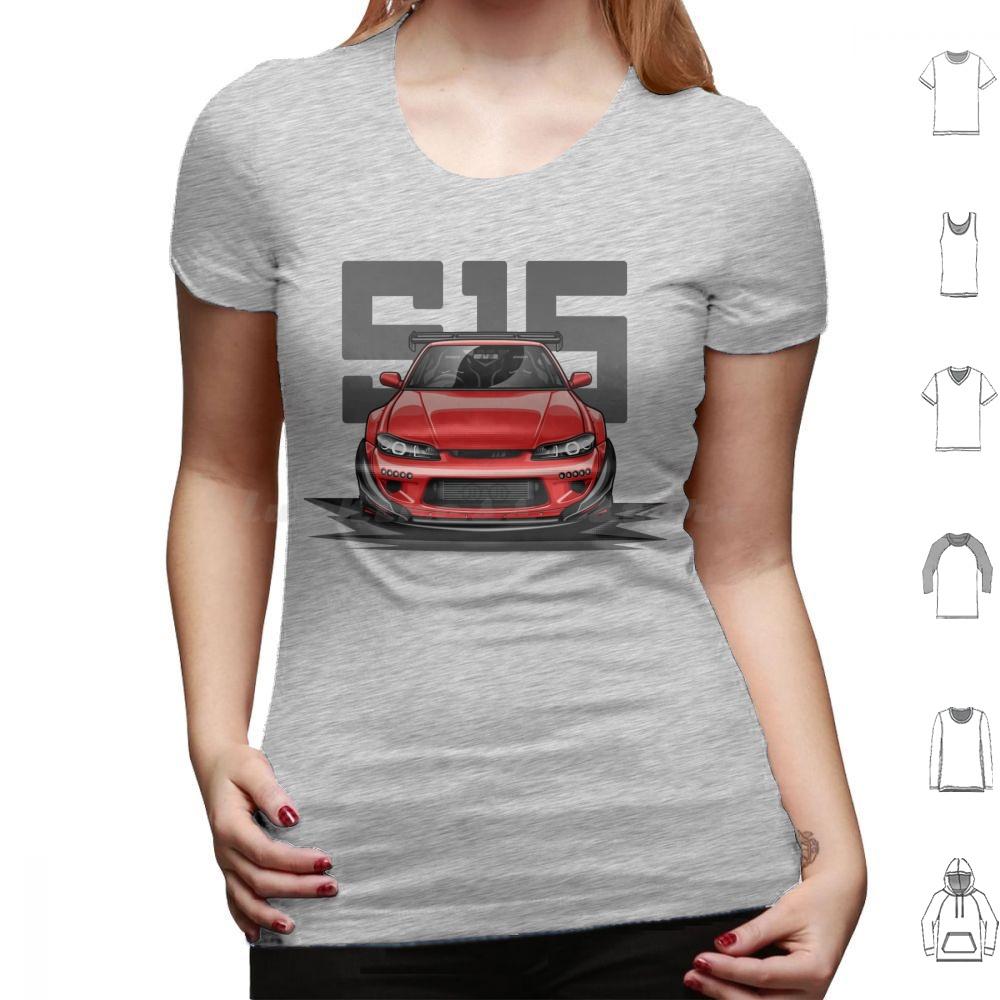 Silvia S15 Front  Candy Red  T Shirt 6xl Cotton Cool Tee Car Automotive Racing Vehicle Race Cool Sports Supercar Fitment Man