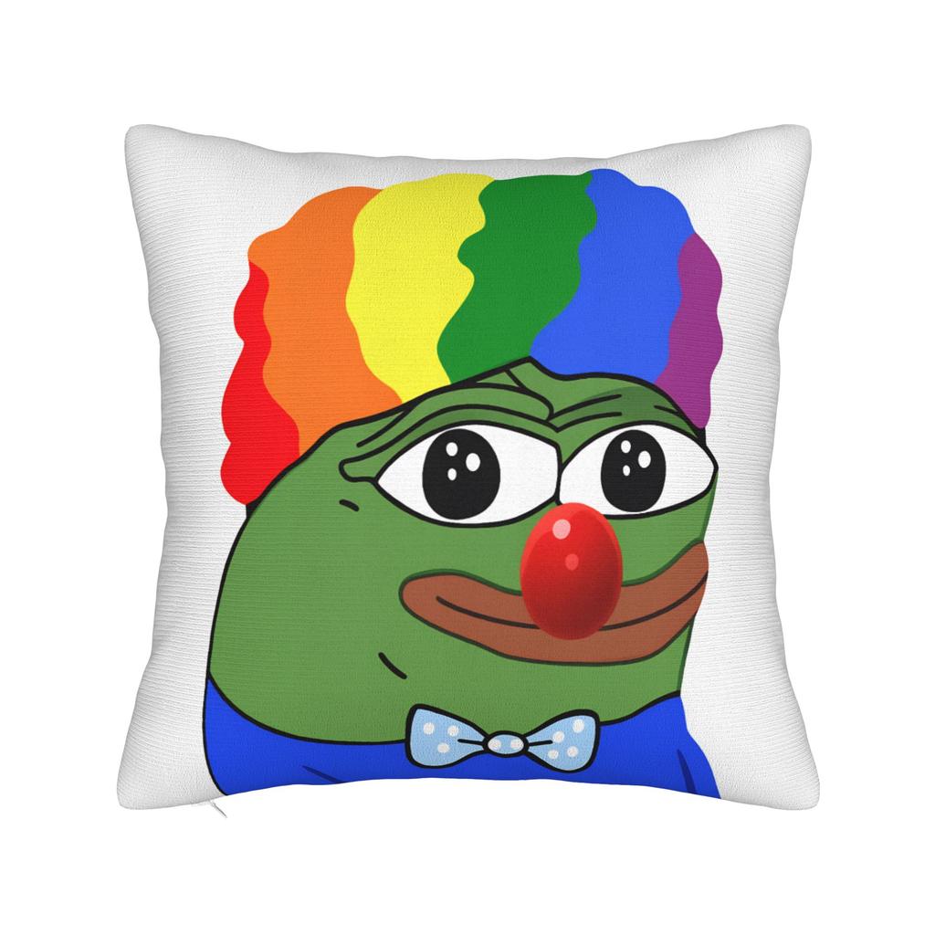 Sad Pepes Frog Hot Square Pillow Case Funny Meme Cushion Cover Novelty Zippered Decor Throw Pillow Case Cover for Seat 18"