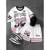 2 Stück Kinderkleidung Jungen Fußball-Outfit Schwarz Gelb Fußballtrikot Shorts Set, Leichte Sportkleidung für das Training