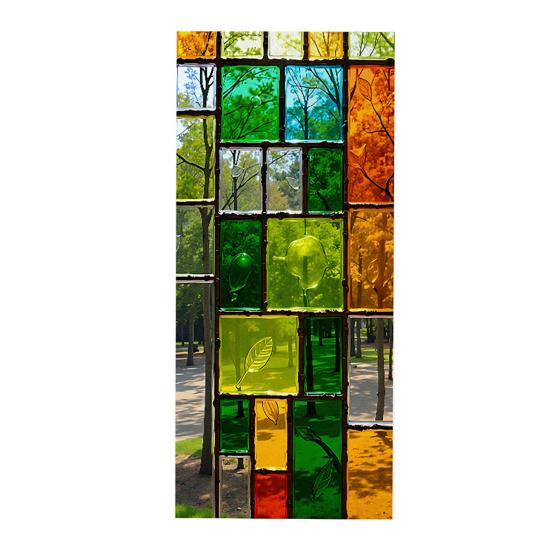 Static Cling Window Colorful Geometric Blocking Reusable Film Full Blackout Privacy UV Heat B