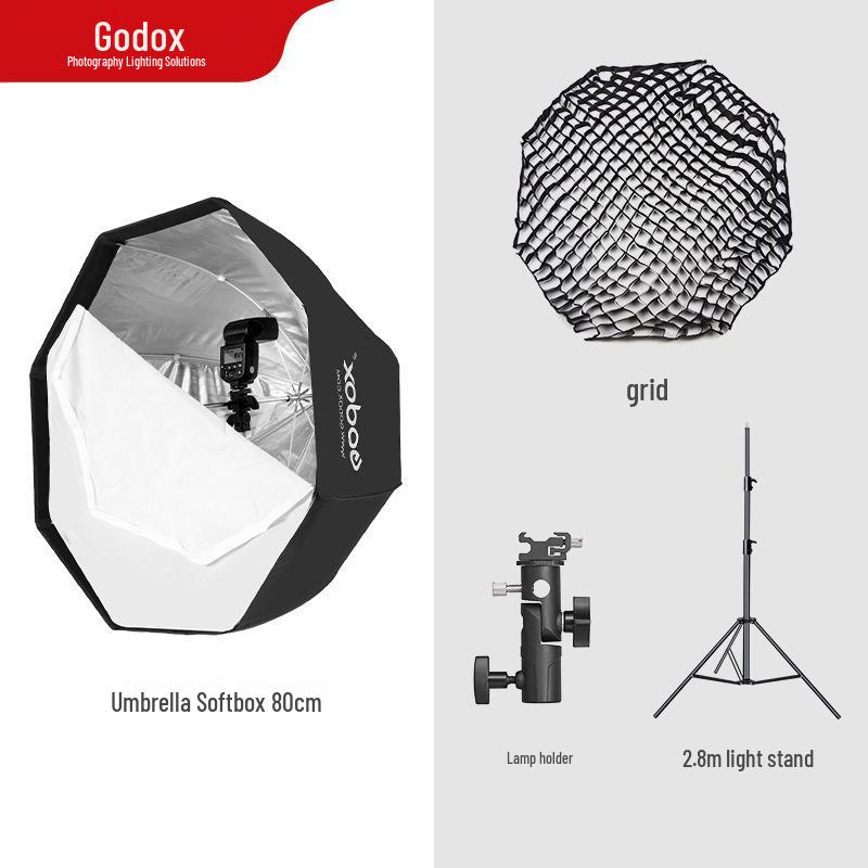 Godox Octagonal Softbox with Grid - Portable 80/95/120cm On-Camera Fill Light