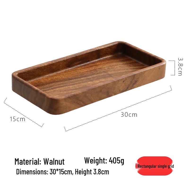 Walnut Wood Dessert Tray: Fruit, Nuts, Snacks & Tea Plate