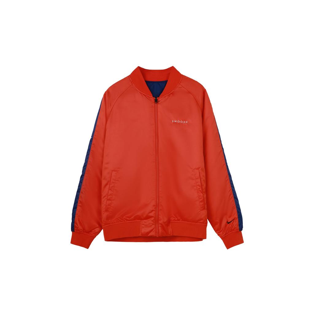 Nike Swoosh Bomber Reversible Long Sleeve Jacket Men Outerwear Orange CJ4876-891