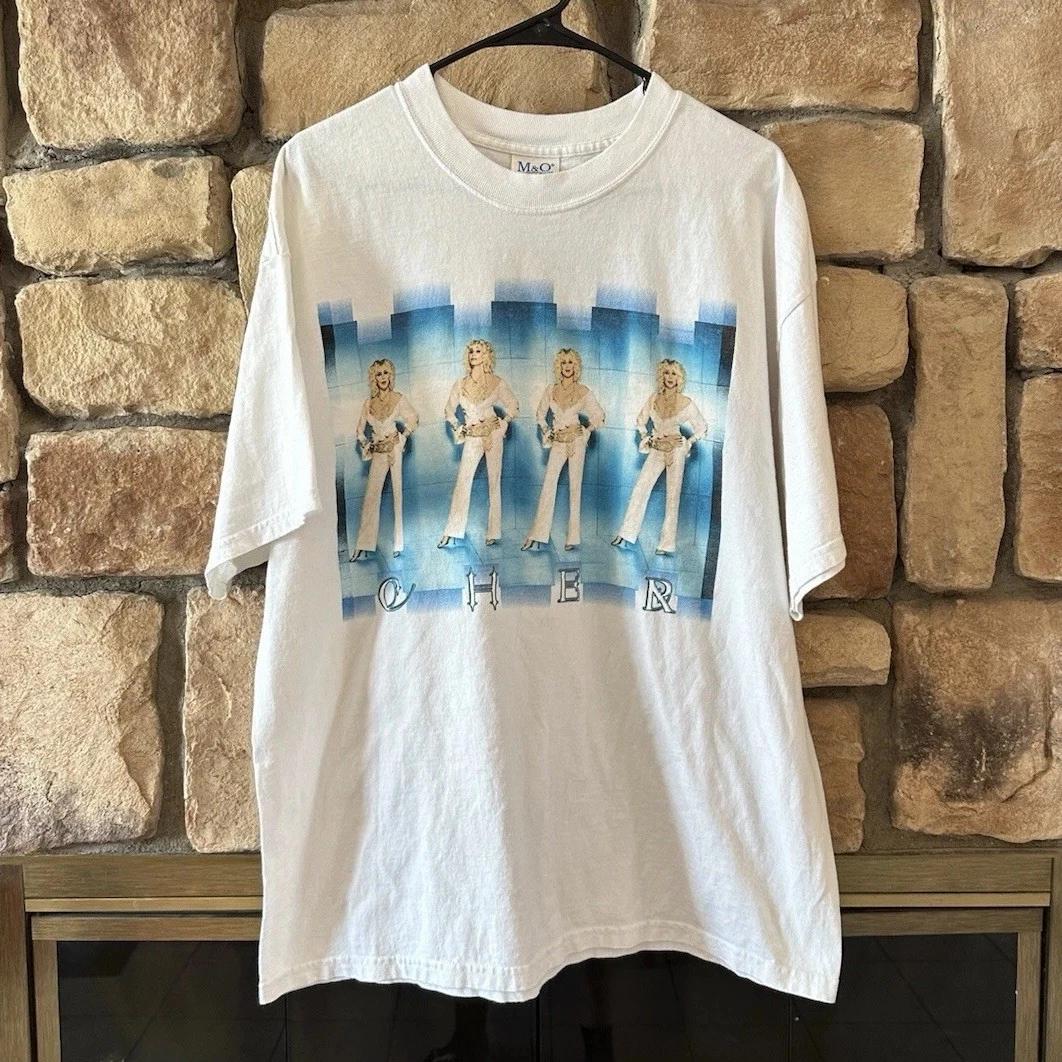 

VTG 2002 Cher Living Proof Farewell Tour Mens Size XL White T Shirt Concert Band M