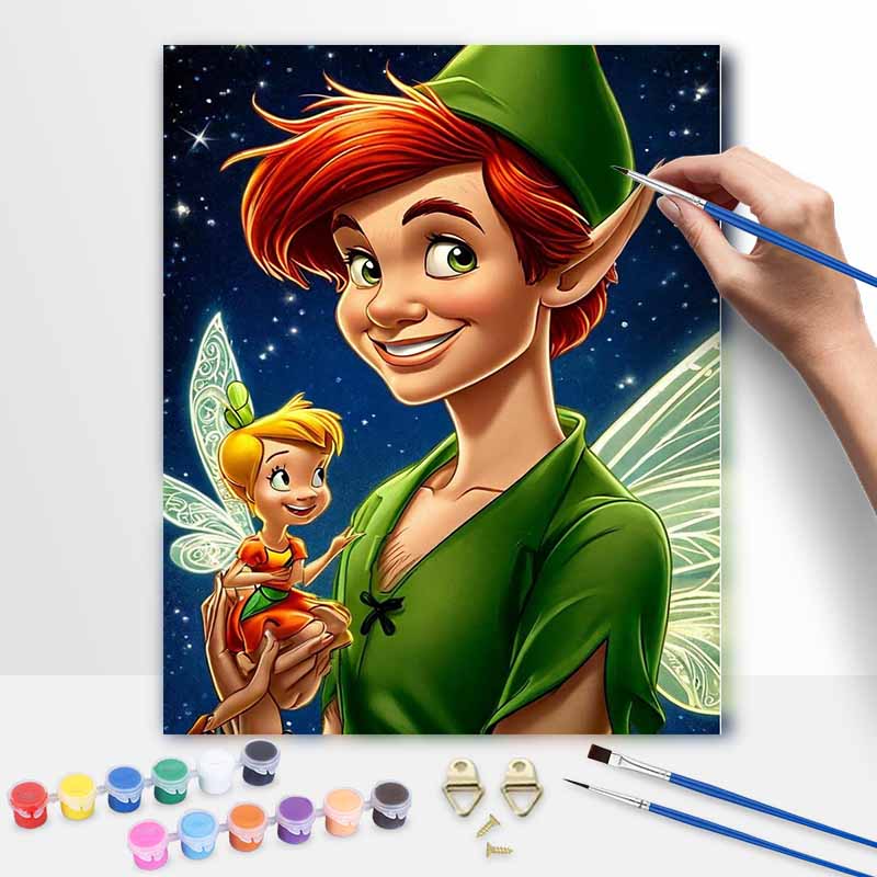 Disney DIY Oil Painting Art Painting Kit Peter Pan Tinker Bell Home Wall Decor Handmade Gift Canvas Decor Room Art Crafts Personalized