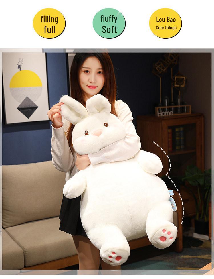 Cute White Rabbit Plush Toy - Pillow and Bedtime Doll Gift for Girls