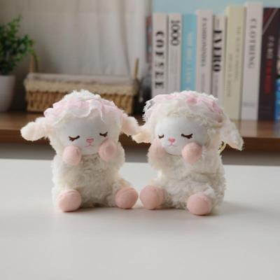 Cartoon Anime Mini Sheep Keychain Fluffy Soft Stuffed Lamb Pendant Backpack Decor Keychain New Year Mascot Birthday Gifts