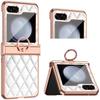 Case for Samsung Galaxy Z Flip5 5G, Rhombus Grid, White