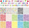 1600Pcs Letter Stickers 20 Sheets Alphabet Stickers 1 Inch Vinyl Self-Adhesive Waterproof Letters Number for Scrapbooking Water Bottles Cup DIY Crafts