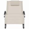 Cream Textilene Sun Lounger with Cushion