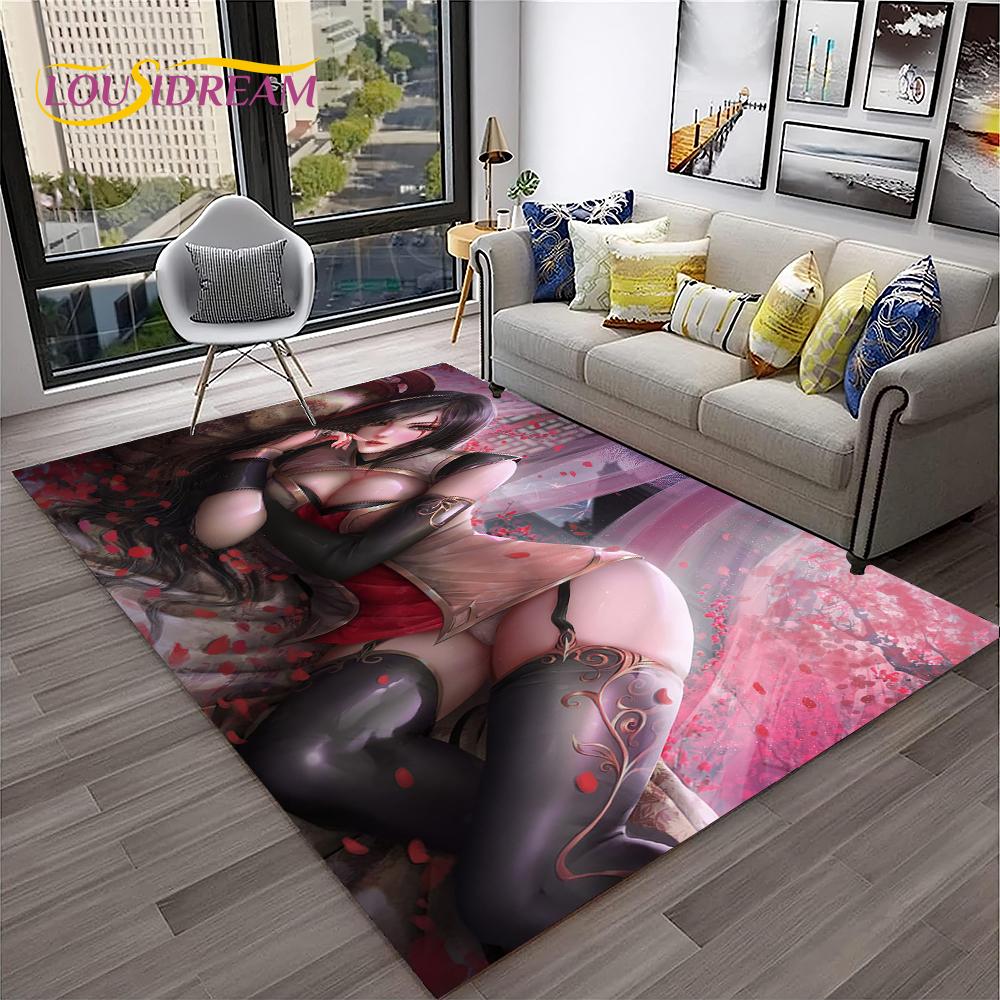 

3D Anime Game Character Sexy Lace Girls Cartoon Carpet Rug for Home Living Room Bedroom Sofa Doormat Decor,Area Rug Non-slip Mat 40x60cm