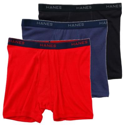 Hanes Boxer Briefs and Assortment 994 Men's 3-Pack (HM6EP703J) - Antibacterial, Deodorizing, Odor-Resistant, Open-Front,