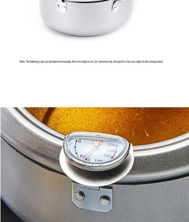 Haushalts-Temperaturkontrollierte Japanische Tempura-Fritteuse - Mini Kohlenstoffstahl, Induktionskochfeld-kompatibel.