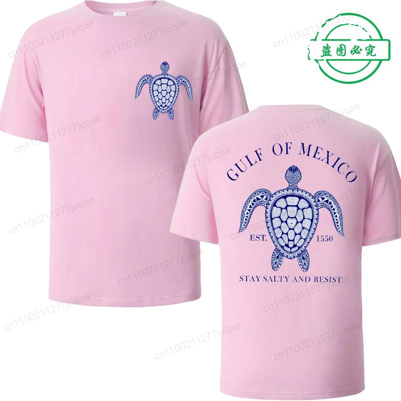 Gulf of Mexico Retro Turtle Shirt T-shirt Men Women Summer Loose Couple Short Sleeve Tops Harajuku Y2k Vintage Tee Fashion Top