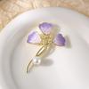 1Pcs Unisex Clover Plants Iris Flower Party Office Brooch Pins Pretty Enamel Flower Brooches For Women Gifts