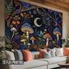 2D Flat - 2D Flat - 1pc 2D Flat Tapestry Mystical Forest Night Scene Tapestry Featuring Mushrooms And Stars Intertwined in a Magical Natural Landscape