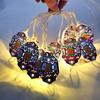 10/20 LED EID Mubarak String Lights Colorful Lighting Battery Operated Moon Star Castle Lamp Iron Art LED Oil Lamp