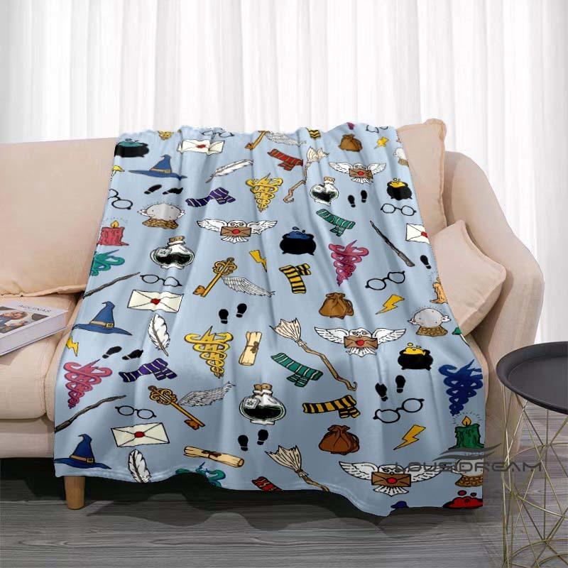 Fantasy-Abenteuerfilm-Thema 3D-gedruckte Decke Harry Potter Warm Gemütlich Flanell-Überwurf Geeignet für Schlafzimmer Sofas Betten
