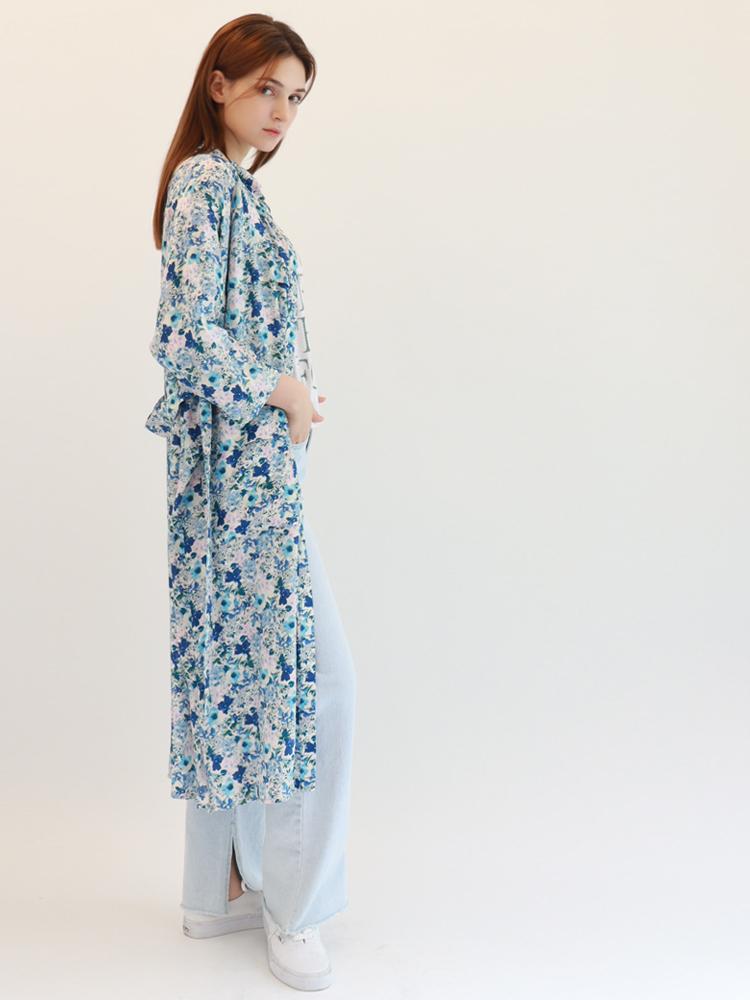 Montis Sun Pocket Long Shirt Dress Blue