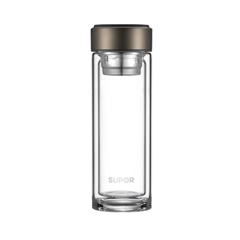 

SUPOR 330ml Double-Layer Glass Tea & Water Bottle