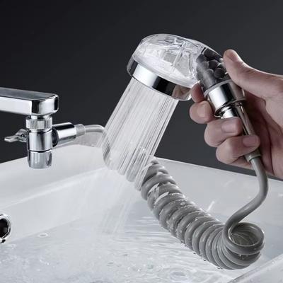 Hangable Shower Head Retractable Water Hose Kitchen Sink Splitter Water Tap Extender  Bathroom