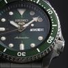 Seiko Watch 5 Sports SBSA013 Mens Wristwatch Japanese-made mechanical automatic (with manual winding) featuring date day calendar green dial SKX steel