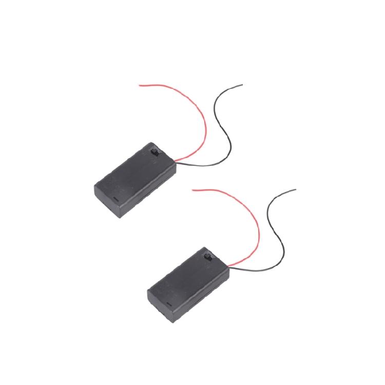 2PcsPortable 2A Battery Holder Organiser Case Plastic Enclosure Secure Wire Link for Home Office and Hobbyists