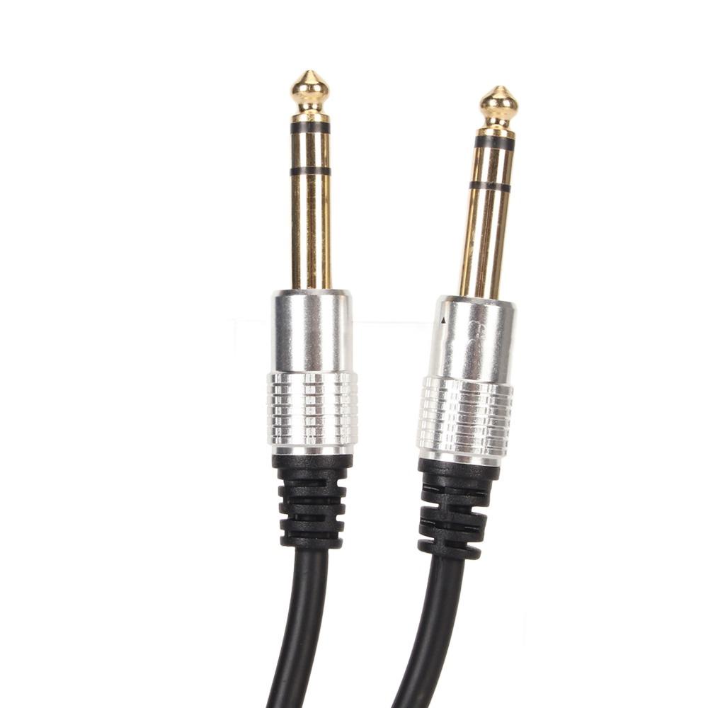 1.6ft 6.35mm Female To 2 Male Cable Plug and Play Speaker Y Extension Cable  Microphone Use