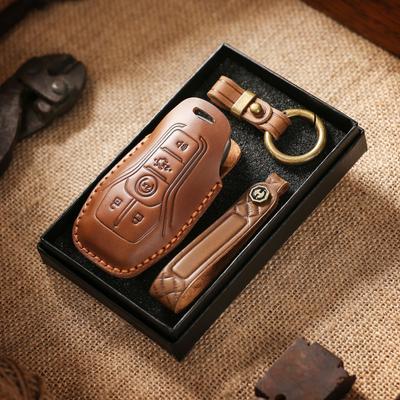 Retro Key Bag Is Suitable for Ford's Old Mondeo Edge Taurus Car Leather Key Bag Cover Case Ring.