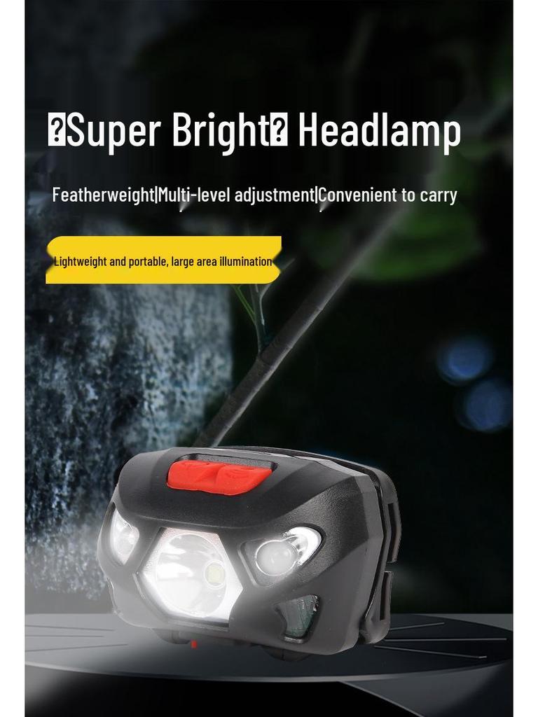 Rechargeable Ultra Bright Long-Range Headlamp with Induction Sensor and Extended Battery Life