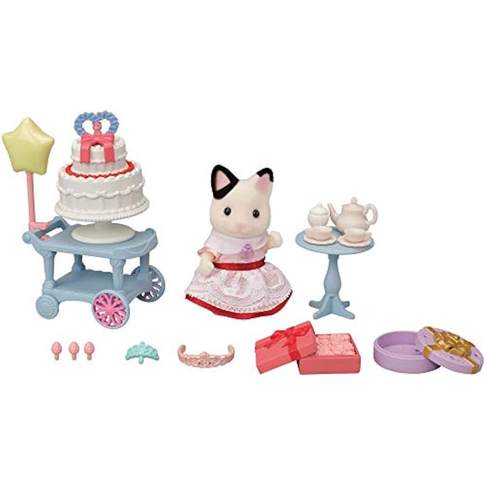 Sylvanian Families Doll/Furniture Set [Sweet Party Set -Charcoal Cat Girl-] DF-21 ST Mark Certifi...