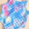 Girls' Mermaid One-Piece Halterneck Swimsuit