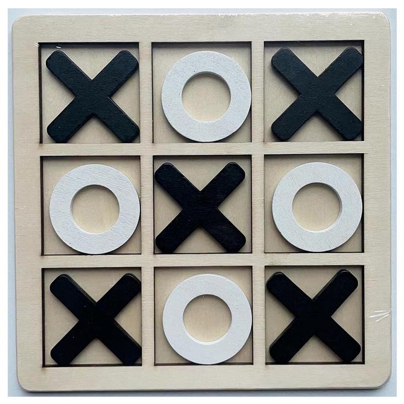 Wooden Tic-Tac-Toe Board Game: Educational Toy for Kids' Logical Thinking