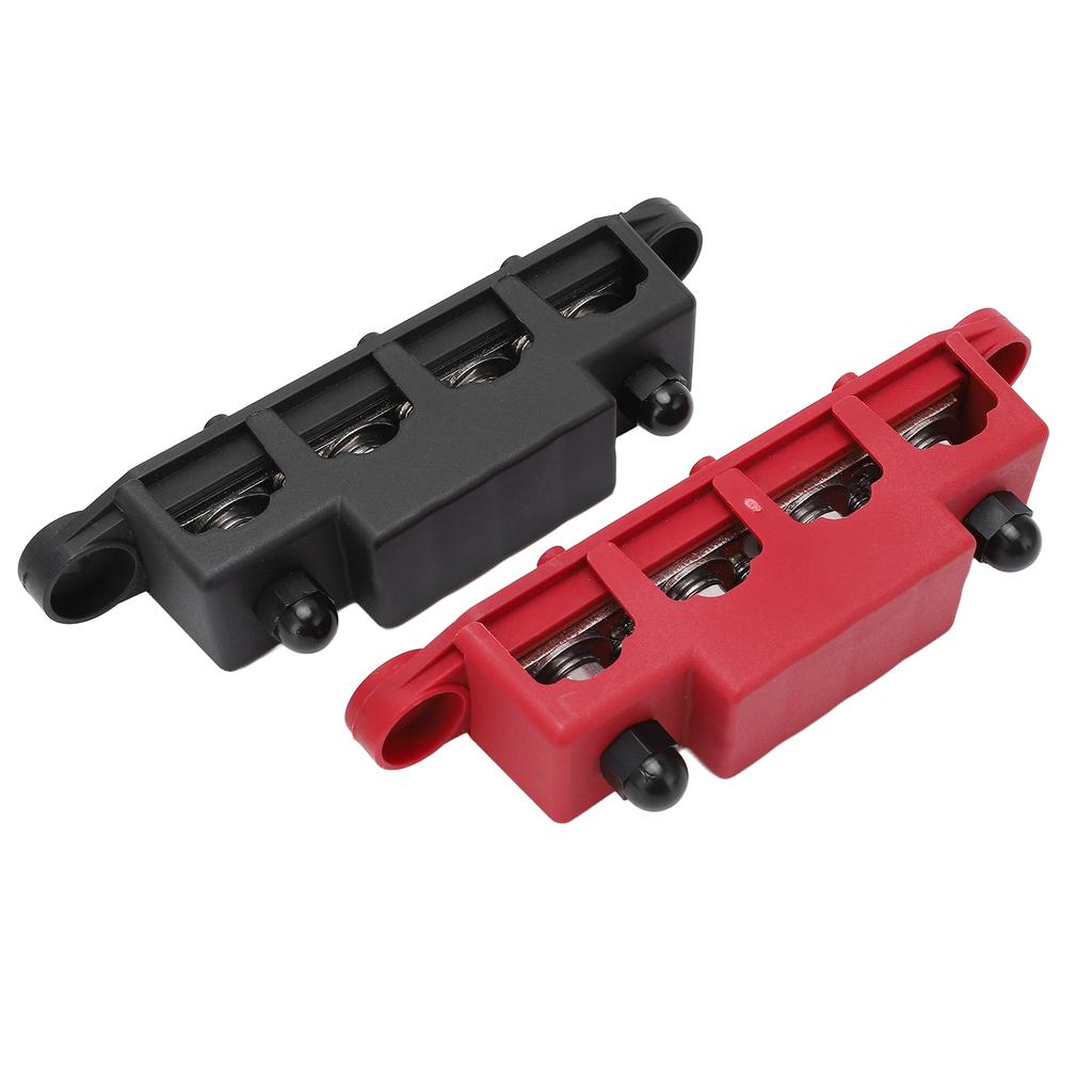 2pcs 4 Post Power Distribution Terminal Busbar Block M10 for 12‑48V Trucks RVs Boats Trailers