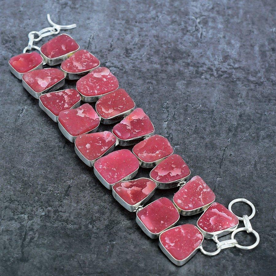 Hememorphite Druzy Handmade 925 Sterling Silver Bracelet 7-8" N6m48
