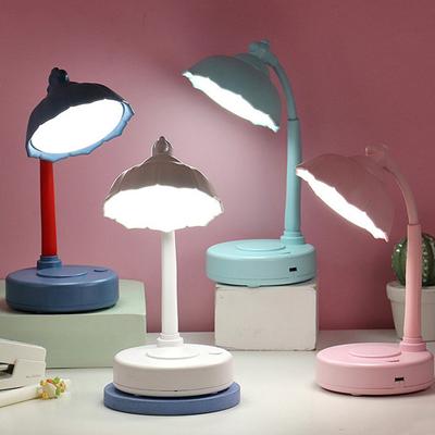 LED stolní lampa Roztomilá květinová stolní lampa s nastavitelným flexibilním husím krkem Dobíjecí noční světlo šetrné k očím pro kolejní ložnici na čtení