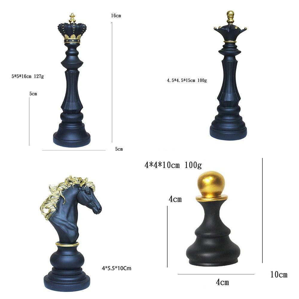 Collection Objects International Chess Ornaments Black White King Height Chess Home Decor