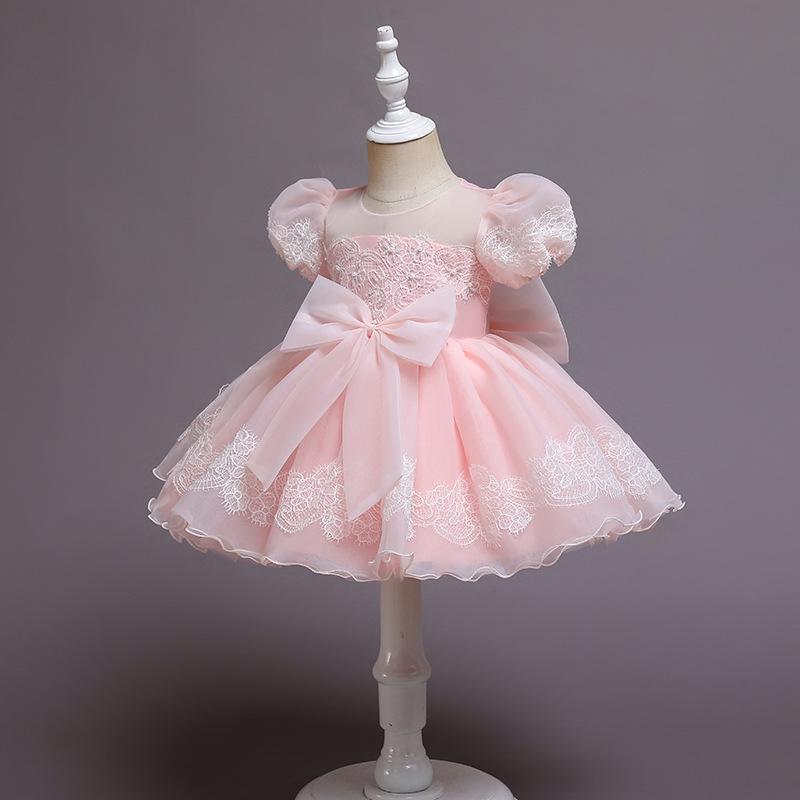 Popular Baby Girls' First Birthday & Wedding Flower Princess Dress for Piano Performance