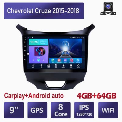 Autoradio Android Carplay pour Chevrolet Cruze 2015-2018 lecteur vidéo multimédia Navigation GPS WIFI 4 + 64GB